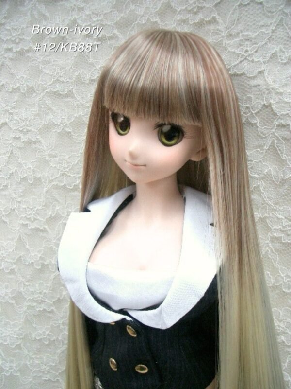 Wig / 8-9 inch / Super Long Straight *Length 38cm (Brown-ivory #12/KB88T)