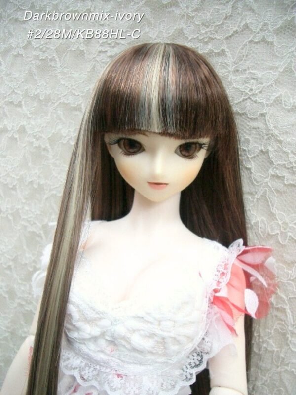 Wig / 8-9 inch / Super Long Straight *Length 38cm (Darkbrownmix-ivory #2/28M/KB88HL-C)