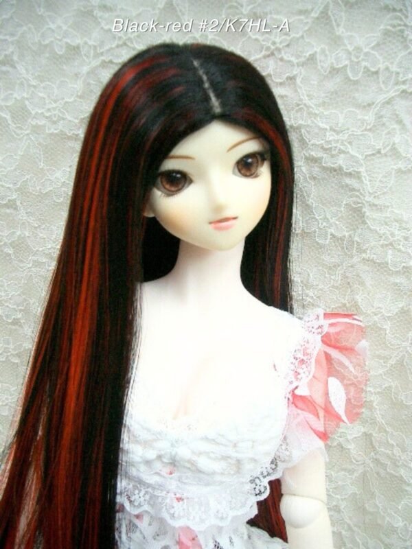 Wig / 8-9 inch / One-length Straight *Length 38cm (Black-red #2/K7HL-A)