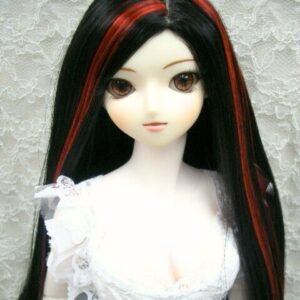 Wig / 8-9 inch / One-length Straight *Length 38cm (Black-red #2/K7HL-B)