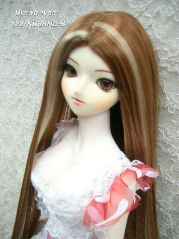 Wig / 8-9 inch / One-length Straight *Length 38cm (Brown-ivory #27/KB88HL-B)