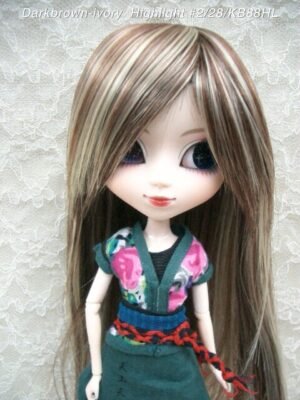 Wig / 8-9 inch / Long Gradation Layer (Darkbrown-ivory Highlight #2/28M/KB88HL)