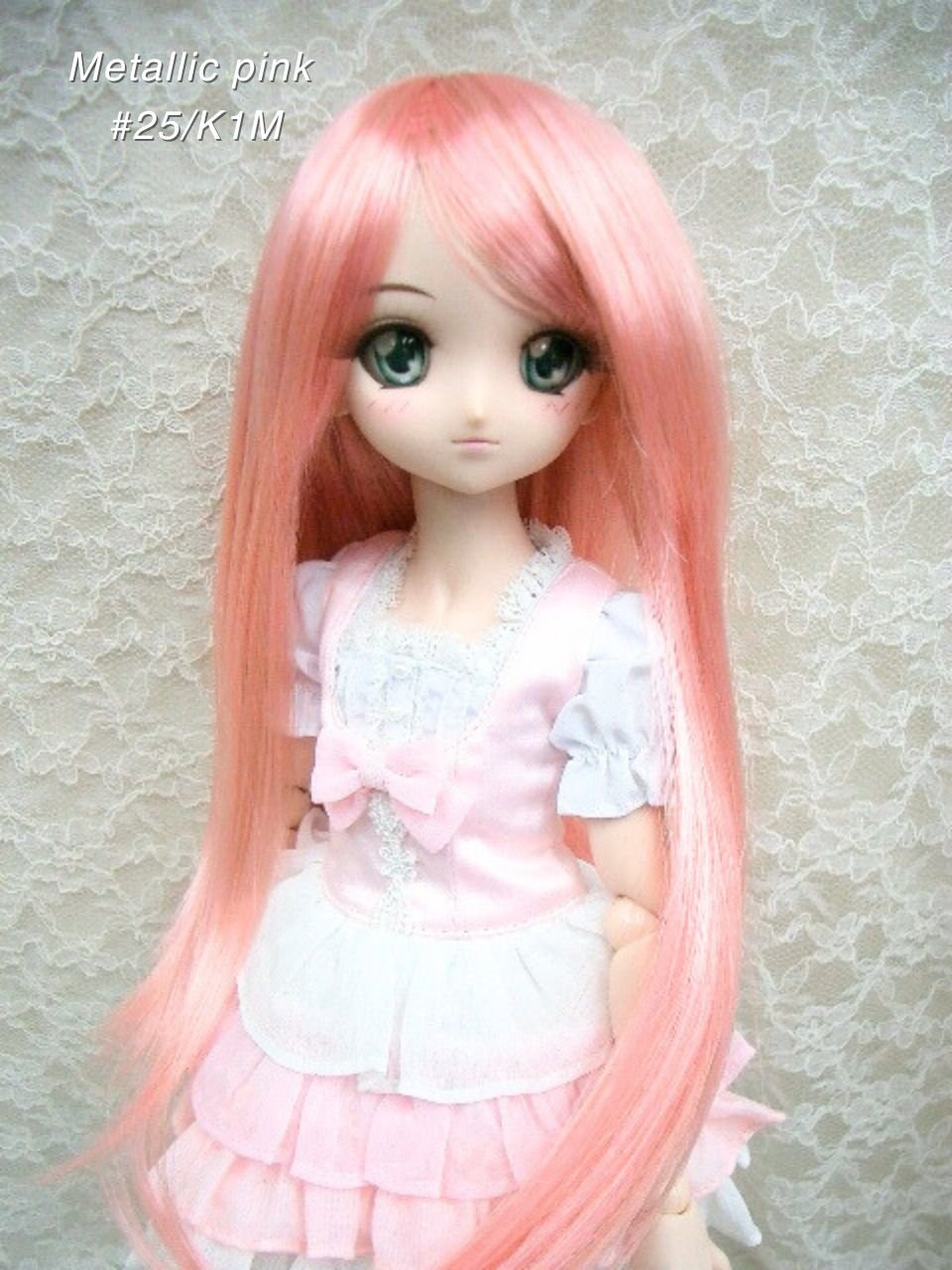 28171-8-9 metallic pink_25-K1M Wig / 8-9 inch / Long Gradation Layer (Metallic pink #25/K1M)