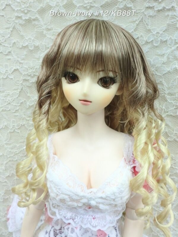 Wig / 8-9 inch / Curly Hair (Brown-ivory #12/KB88T)