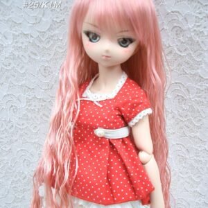 Wig / 8-9 inch / Long Soft Wave with Bangs (Metallic pink #25/K1M)