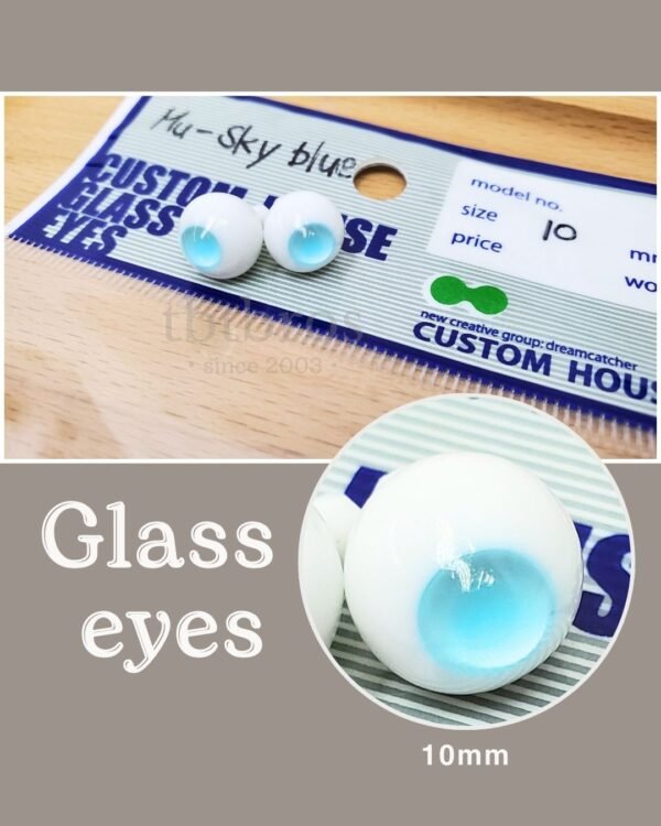 10mm Glass eyes (Custom House #Mu Sky Blue)