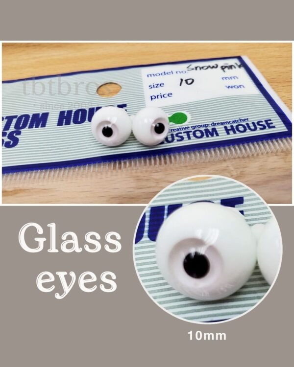 10mm Glass eyes (Custom House #Snow Pink)