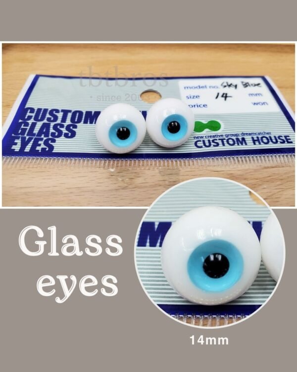 14mm Glass eyes (Custom House #Sky Blue)