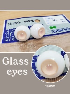 16mm Glass eyes (Custom House #Mu Pink Rabbit)