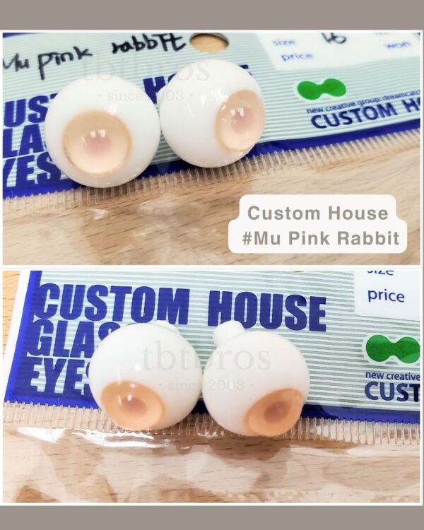 16mm Glass eyes (Custom House #Mu Pink Rabbit)