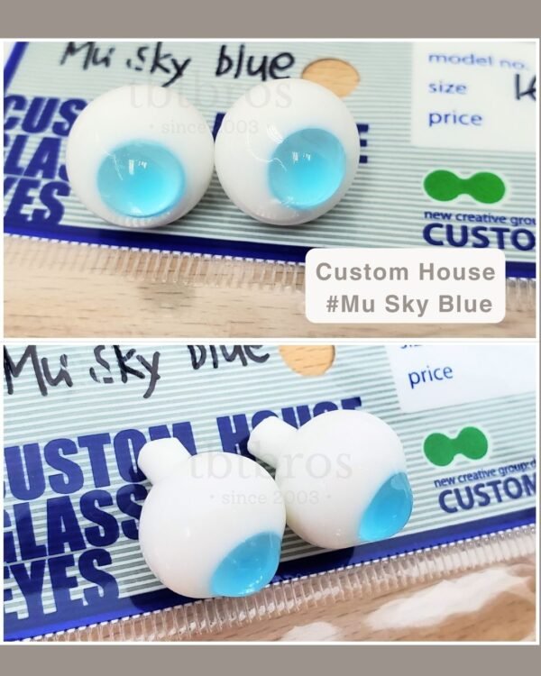 16mm Glass eyes (Custom House #Mu Sky Blue)