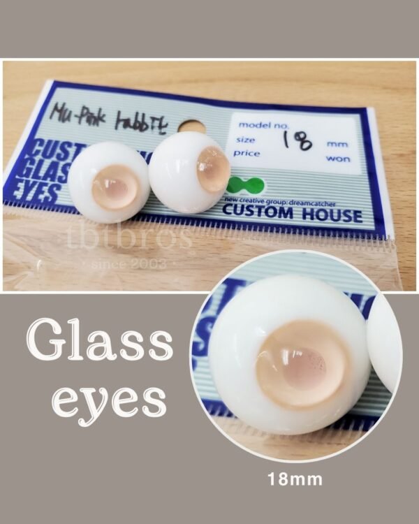 18mm Glass eyes (Custom House #Mu Pink Rabbit)