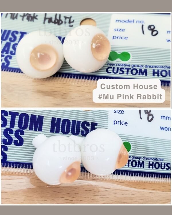 18mm Glass eyes (Custom House #Mu Pink Rabbit)