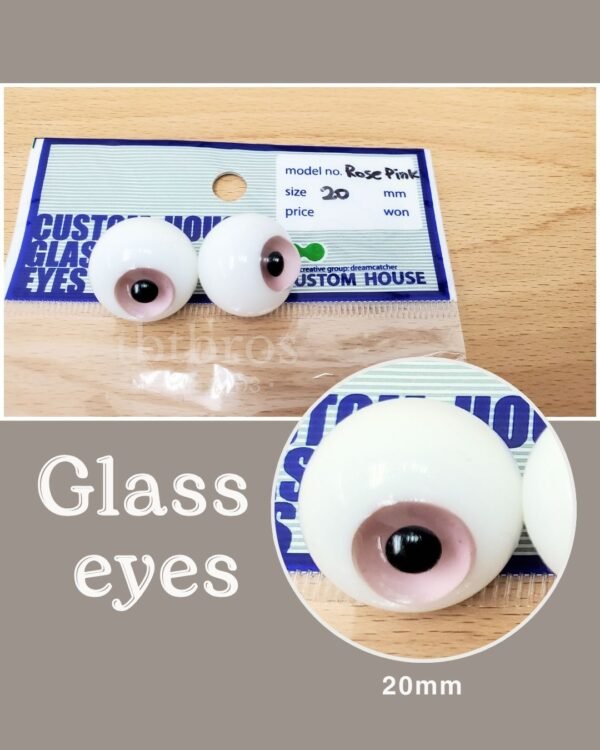 20mm Glass eyes (Custom House #Rose Pink)