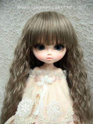 Wig / 11-12 inch / Long Wave (Brown-lightgoldmix #8/613M)