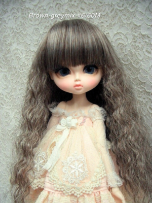 Wig / 11-12 inch / Long Wave (Brown-greymix #6/60M)