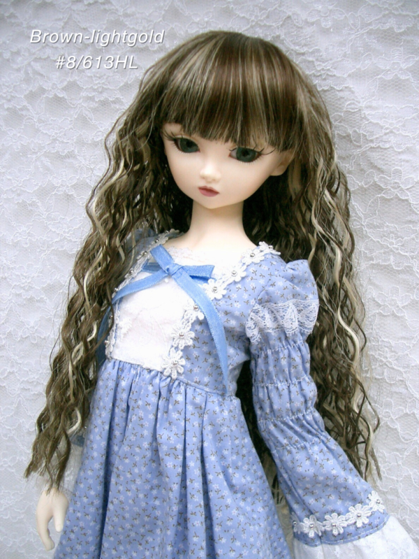 Wig / 9-10 inch / Long Wave (Brown-lightgold #8/613HL)