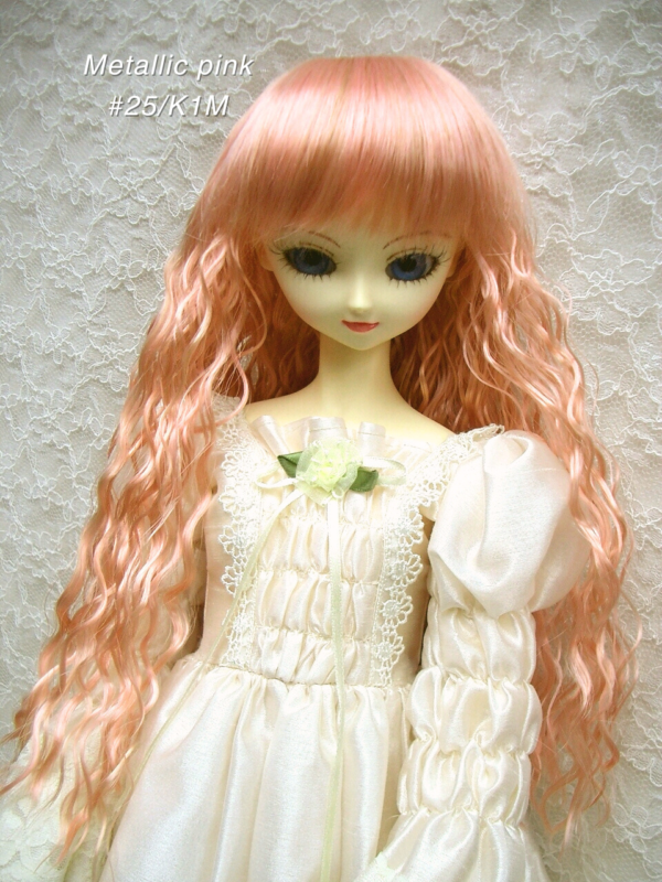Wig / 9-10 inch / Long Wave (Metallic pink #25/K1M)