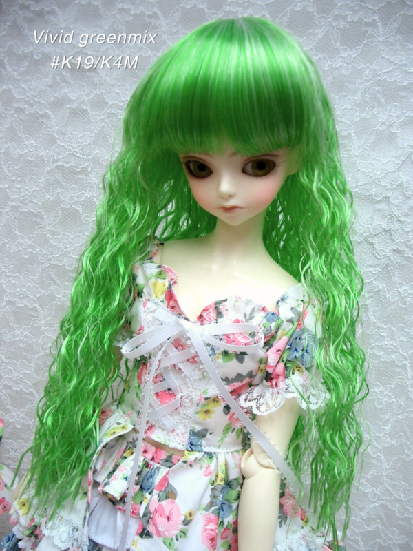 Wig / 9-10 inch / Long Wave (Vivid greenmix #K19/K4M)