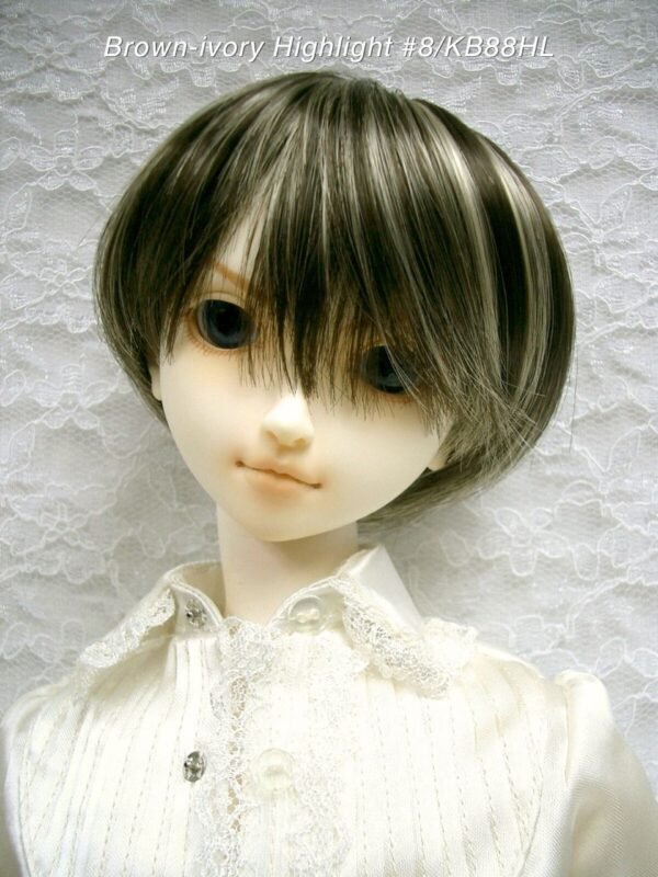 Wig / 9-10 inch / Short Bob (Brown-ivory Highlight #8/KB88HL)