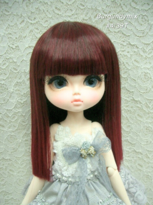 Wig / 11-12 inch / Semi-long Straight (Burgundymix #4/39T)