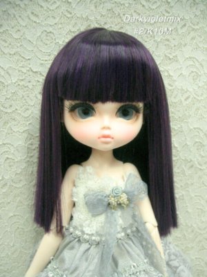Wig / 11-12 inch / Semi-long Straight (Dark violet mix #2/K10M)