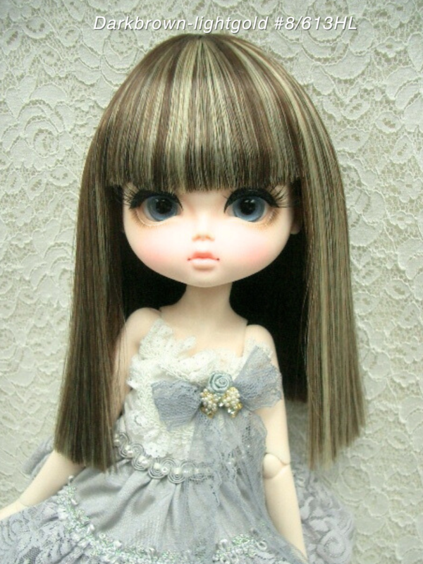 Wig / 11-12 inch / Semi-long Straight (Darkbrown-lightgold #8/613HL)