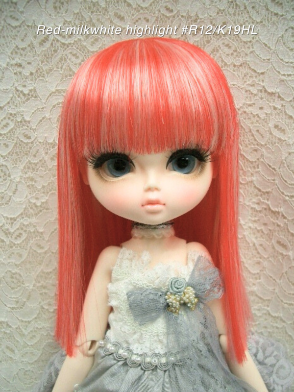 Wig / 11-12 inch / Semi-long Straight (Red-milkwhite #R12/K19HL)