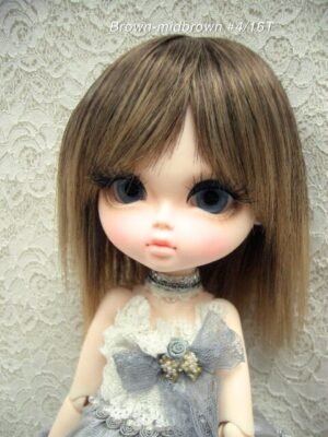 Wig / 11-12 inch / Semi-long Fluffy hair (Brown-midbrown #4/16T)