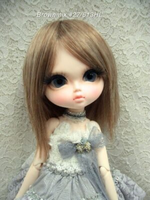 Wig / 11-12 inch / Semi-long Fluffy hair (Brownmix #27/613HL)
