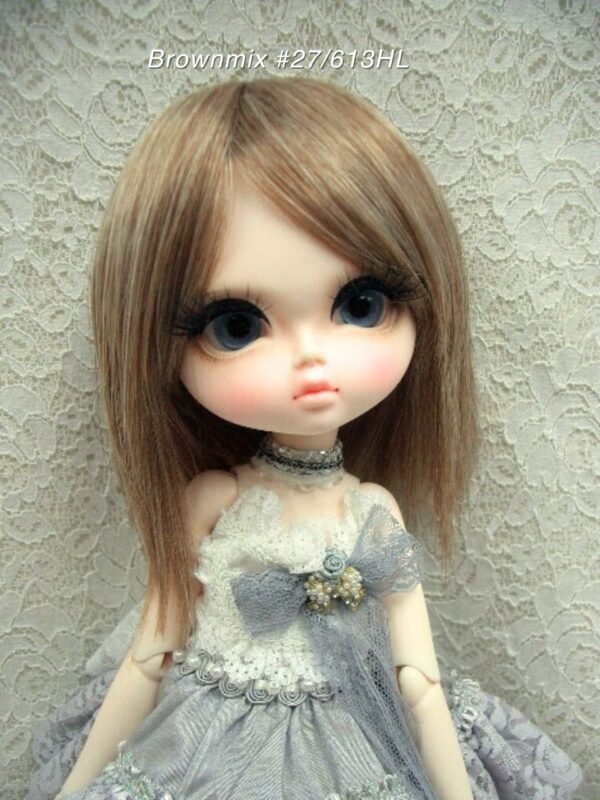 Wig / 11-12 inch / Semi-long Fluffy hair (Brownmix #27/613HL)