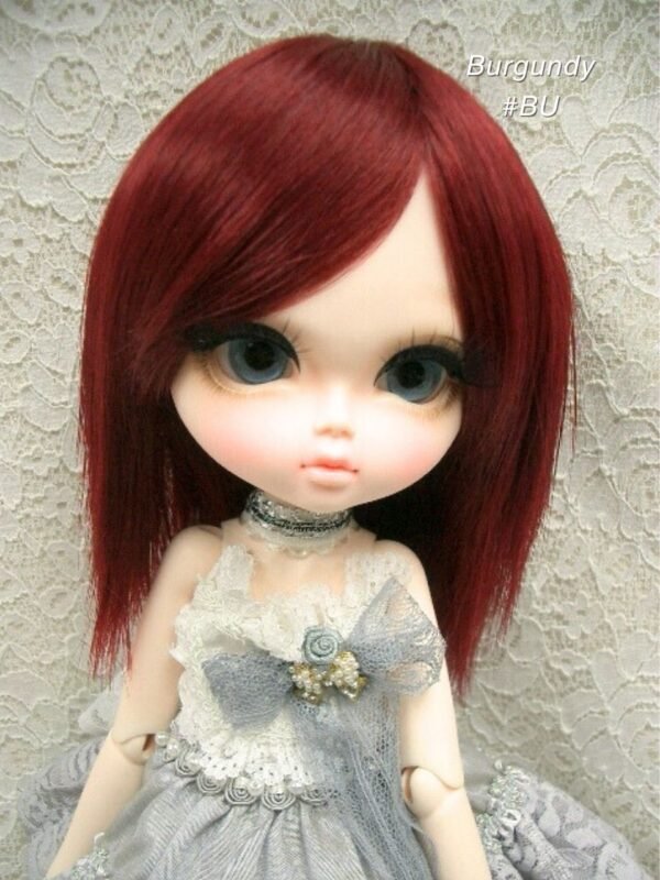 Wig / 11-12 inch / Semi-long Fluffy hair (Burgundy #BU)
