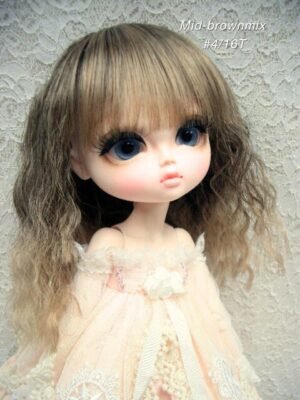 Wig / 11-12 inch / Semi-long Wave (Mid-brownmix #4/16T)