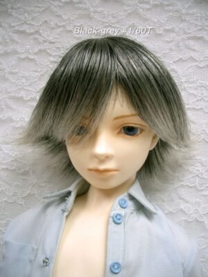 Wig / 9-10 inch / Short Wolf-cut (Black-grey #1/60T)