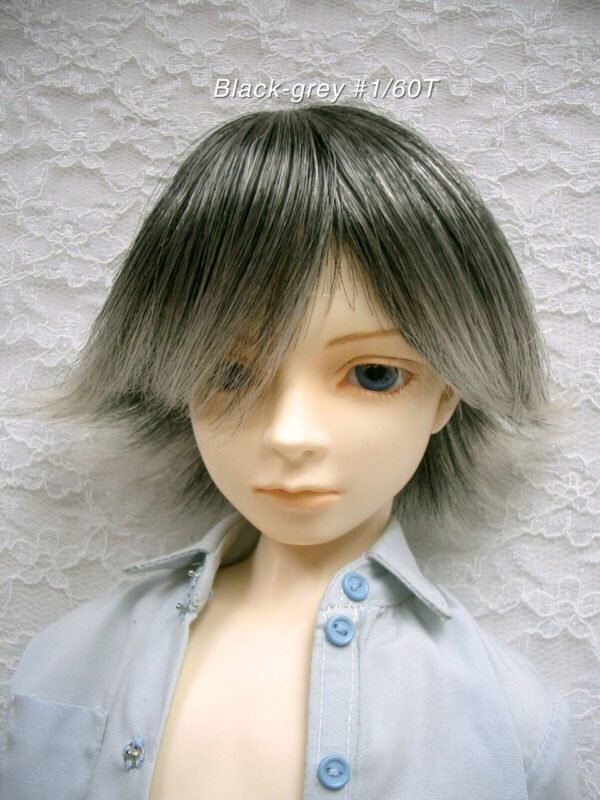Wig / 9-10 inch / Short Wolf-cut (Black-grey #1/60T)