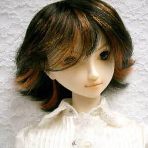 Wig / 9-10 inch / Short Wolf-cut (Black-rust #2/145HL)