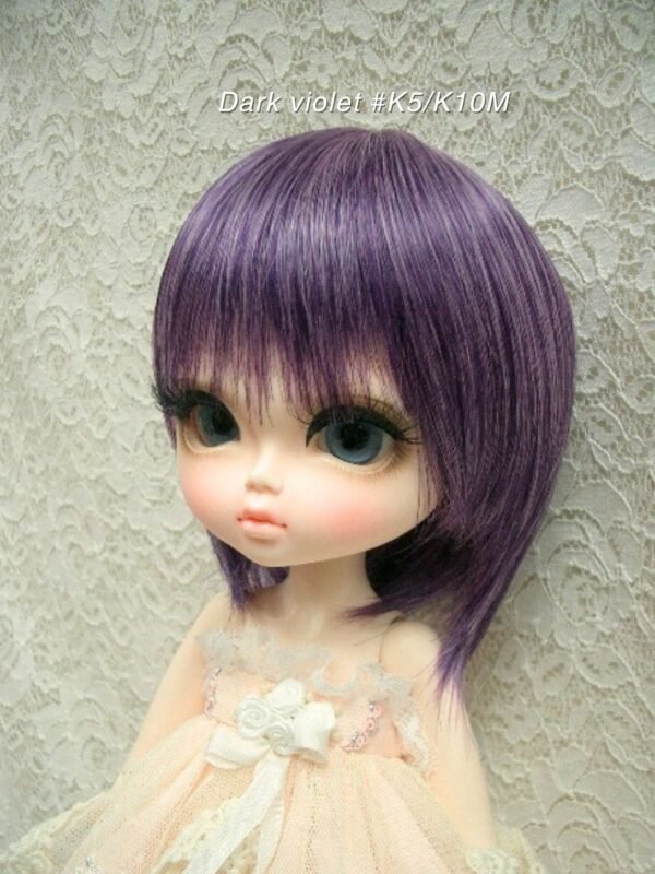 Wig / 11-12 inch / Short Bob with a tail (Dark violet #K5/K10M)