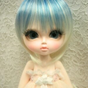 Wig / 11-12 inch / Short Bob with a tail (Blue-milkwhite #B5/K19T)