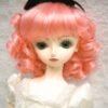 Wig / 9-10 inch / Ribbon Princess Curly (Pink #K1)