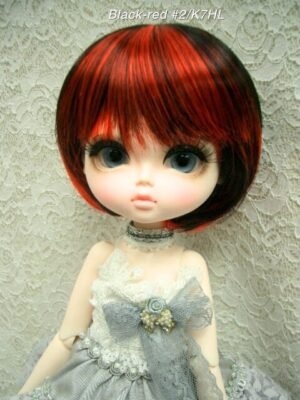 Wig / 11-12 inch / Short Bob (Black-red #2/K7HL)
