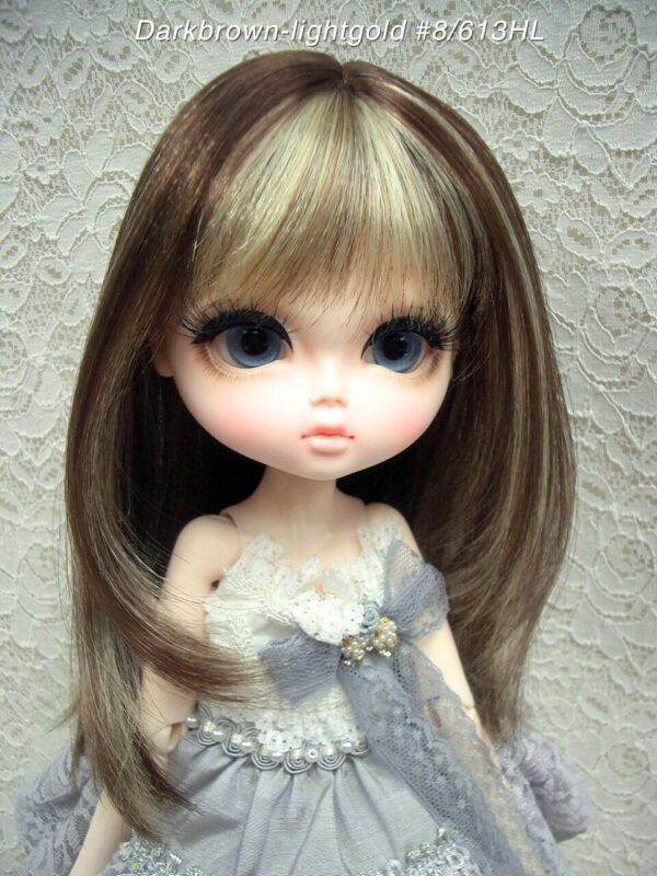 Wig / 11-12 inch / Medium Straight (Darkbrown-ivorymix #8/613HL)