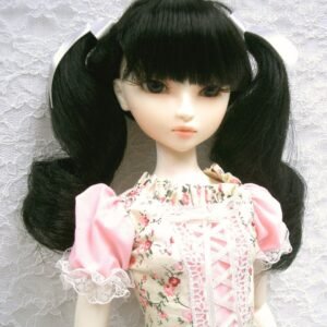 Wig / 9-10 inch / Twin-tails Ribbon Curls (Black #1B)