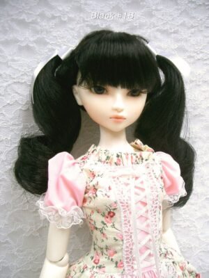 Wig / 9-10 inch / Twin-tails Ribbon Curls (Black #1B)