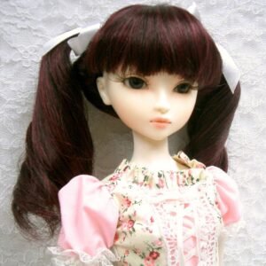 Wig / 9-10 inch / Twin-tails Ribbon Curls (Burgundy #2/BUM)