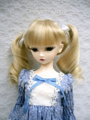 Wig / 9-10 inch / Twin-tails Ribbon Curls (Lightgoldmix #GL26)
