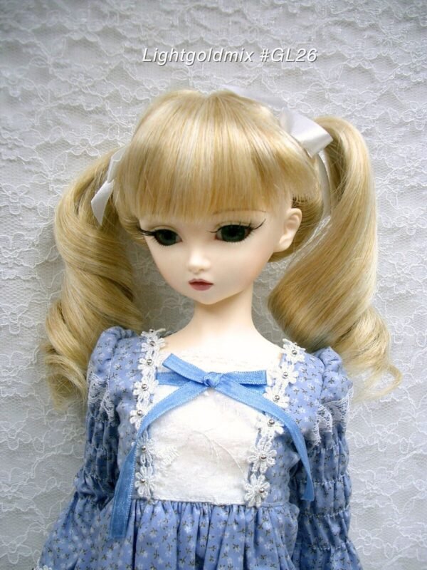 Wig / 9-10 inch / Twin-tails Ribbon Curls (Lightgoldmix #GL26)