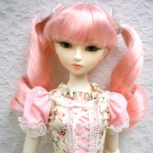 Wig / 9-10 inch / Twin-tails Ribbon Curls (Pink #K1)