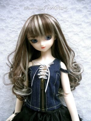 Wig / 9-10 inch / Medium Long Curls at the end (Brown-ivory #8/KB88HL)