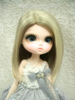 Wig / 11-12 inch / Semi-long One-length (Brown-Lightgold #27/613HL)