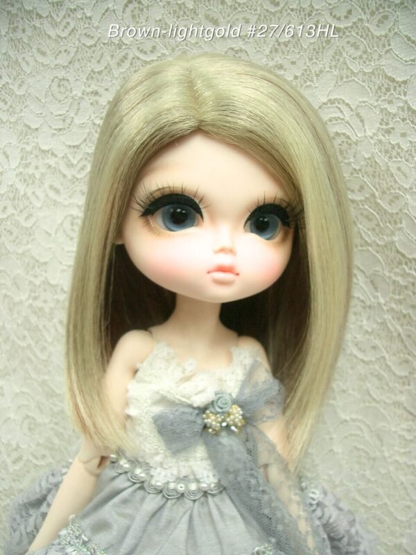 Wig / 11-12 inch / Semi-long One-length (Brown-Lightgold #27/613HL)